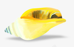 手绘黄色海螺素材