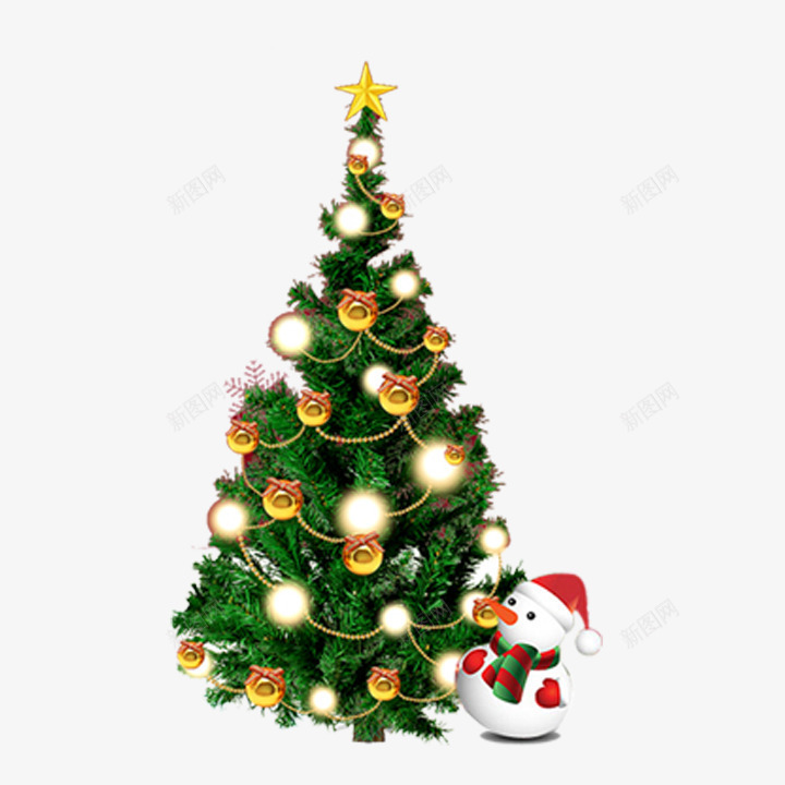 美丽圣诞树png免抠素材_88icon https://88icon.com 圣诞树 圣诞树图案 小红帽 雪人