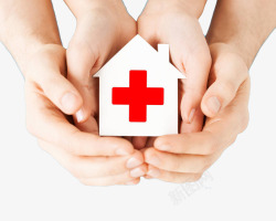 疾病治疗大手和小手捧着红十字高清图片