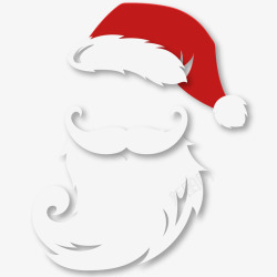 白色船长帽圣诞老人的胡子和圣诞帽高清图片
