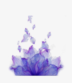 蓝色透明褶皱花瓣背景素材