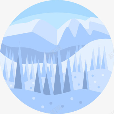 冬天的雪景森林图标图标