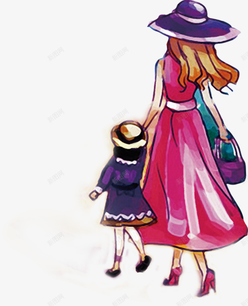 手绘卡通美女背影图png免抠素材_88icon https://88icon.com 卡通 女性背影 小女孩 手绘 美女 辣妈