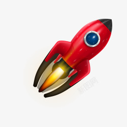 发射红色火箭素材