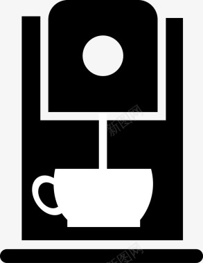 咖啡烘焙简笔画咖啡机和咖啡矢量图图标图标