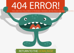 卡通搞怪404页面矢量图素材