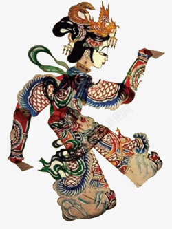 跳舞的皮影戏中国风优美女性跳舞皮影高清图片