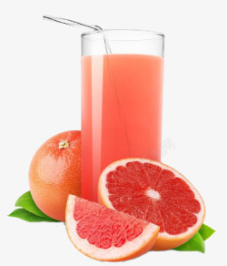 粉红果汁西柚水果汁组合高清图片