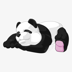 睡觉的熊猫矢量图素材