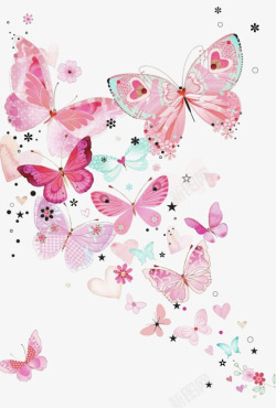 女装PSD装饰粉色蝴蝶背景高清图片