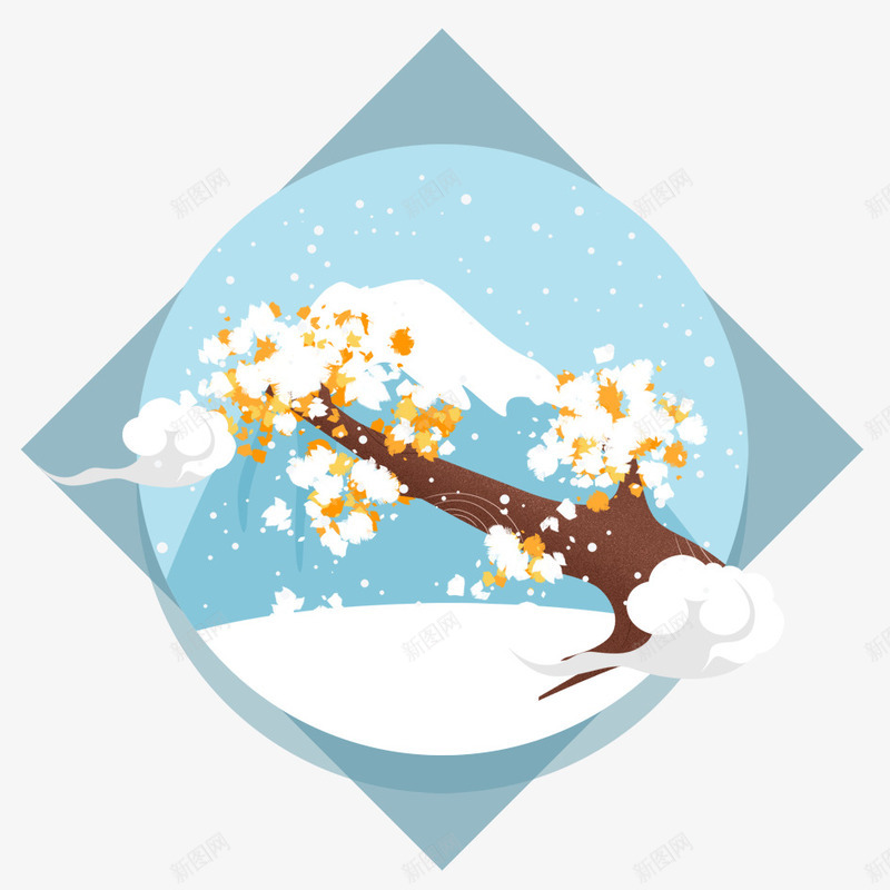 冬季唯美雪景png免抠素材_88icon https://88icon.com 下雪 冬天 冬季 冬季寒冷 冰天雪地 叶子 寒冷 植物 橙色叶子 立冬 雪景