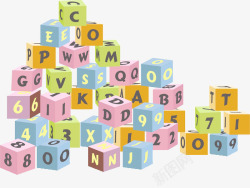 字母和数字积木素材