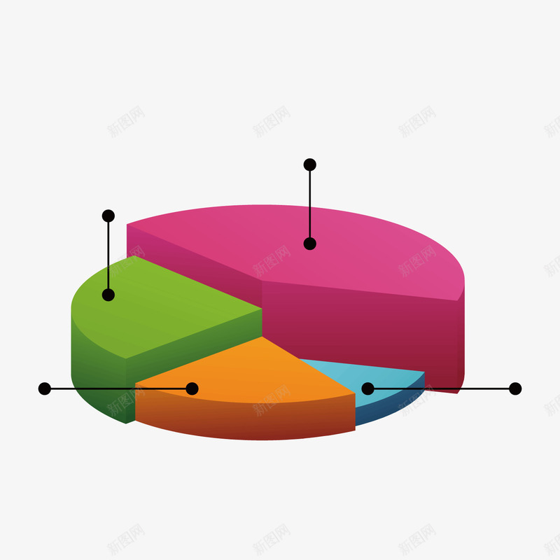 彩色饼状图png免抠素材_88icon https://88icon.com ppt 分析 商务 四部分 彩色 数据 标签 立体 饼状图