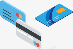 银行卡芯片三张立体银行卡高清图片