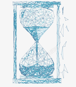 蓝色时间沙漏矢量图素材