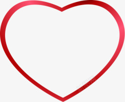 红色爱心线条素材