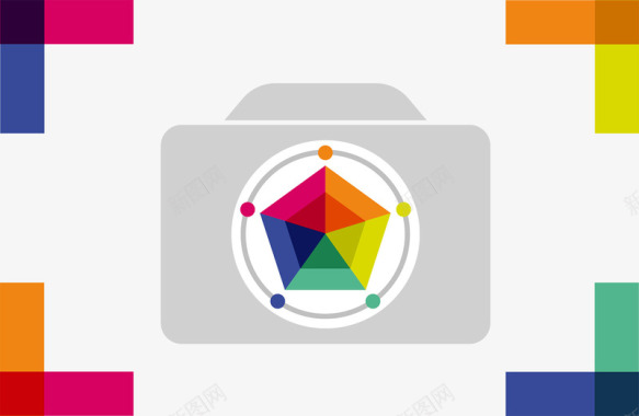 彩色边条简约彩色摄影展logo图标图标