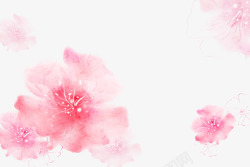 手绘创意彩绘水彩粉红色的樱花素材
