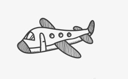 飞机样式指针卡通简约黑白物体插画小清新图标高清图片