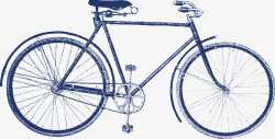 手绘老式自行车素材