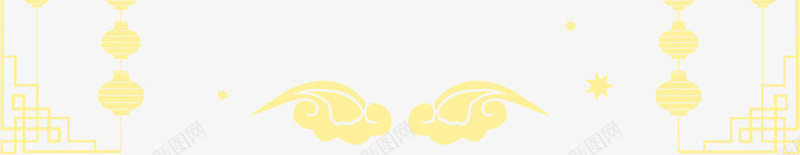 黄色中国风线条框架png免抠素材_88icon https://88icon.com 中国风边框 新年 新春 春节 灯笼 祥云 红色框架 过年