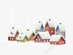 褐色小屋卡通褐色冬日小屋高清图片