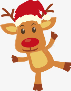 褐色卡通圣诞节麋鹿素材