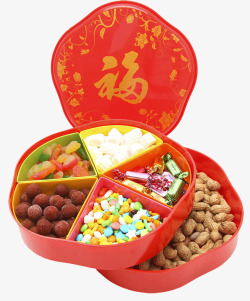 喜庆零食盘结婚喜庆零食散装糖果坚果盒高清图片