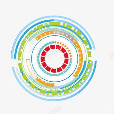 圆形灯牌技术科技图标矢量图图标