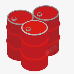 红色卡通汽油桶矢量图素材