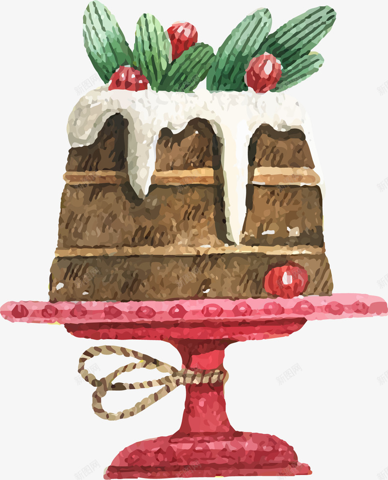 手绘水彩蛋糕矢量图ai免抠素材_88icon https://88icon.com 巧克力蛋糕 手绘 水彩 烘焙蛋糕 甜品 装饰 矢量图