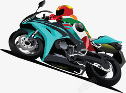 赛车手骑摩托车卡通手绘插图赛车手骑摩托车赛车高清图片
