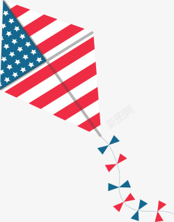 美国国旗花纹风筝矢量图素材