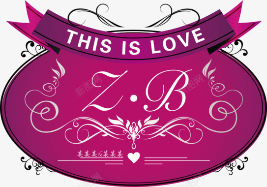 矢量婚礼logo福袋花纹logo图标图标
