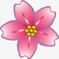 粉色淡雅卡通花朵素材