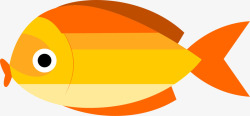 世界海洋日橙色渐变条纹小鱼素材