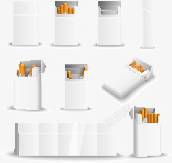 白色烟盒包装矢量图素材