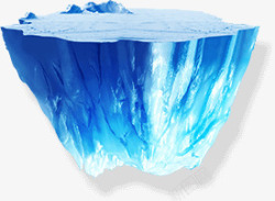 蓝色卡通冰山形状效果素材