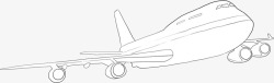 航空插画手绘线条飞机高清图片