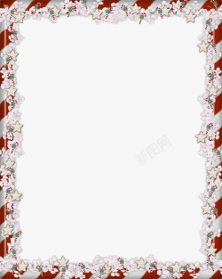 精致圣诞花朵边框框架素材