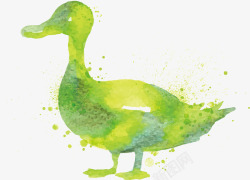 鸭子的剪影绿色鸭子矢量图高清图片