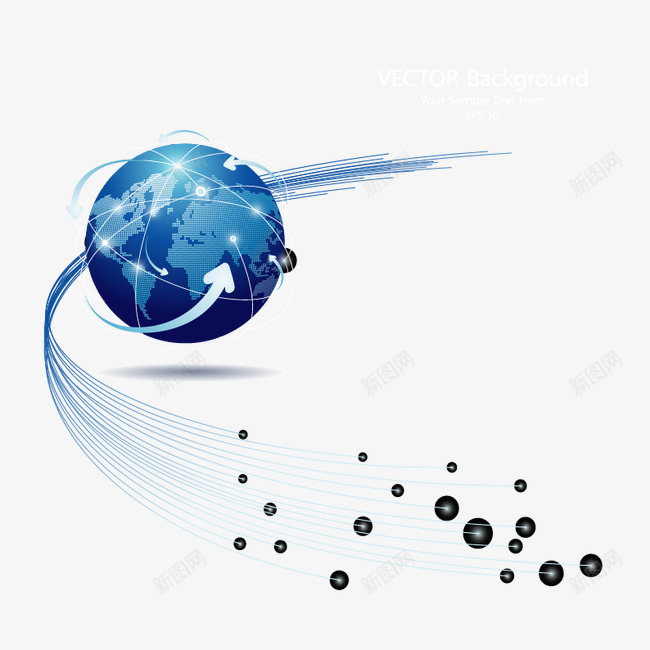 蓝色互联网地球矢量图eps免抠素材_88icon https://88icon.com 互联网 交流 全球化 地球 科技 网络 跨国界 矢量图