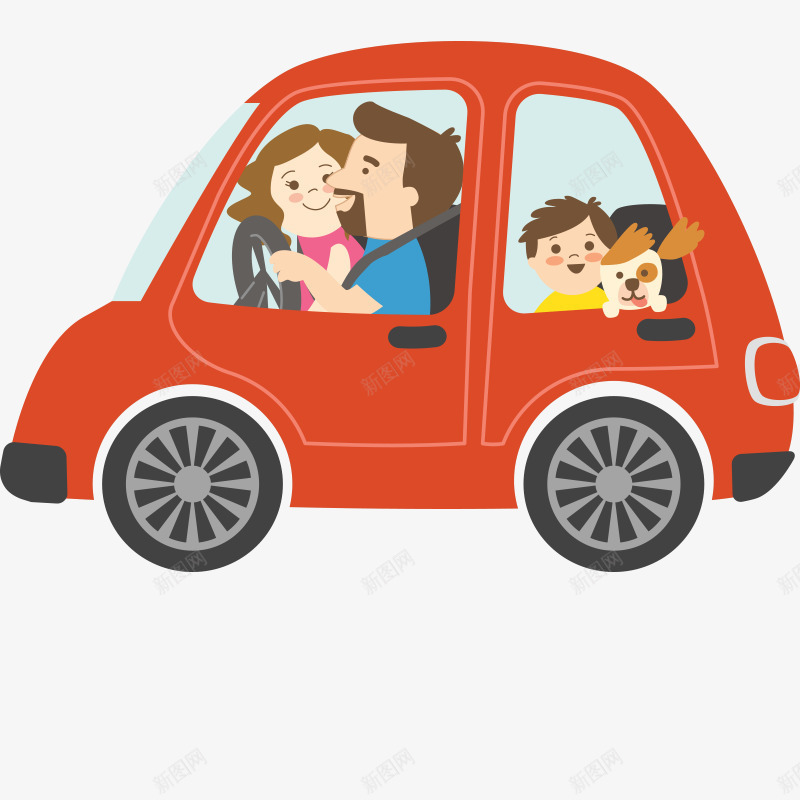 手绘可爱插画一家人驾车郊游插图png免抠素材_88icon https://88icon.com 一家人 亲子插图 可爱 手绘 插画 郊游插图 驾车