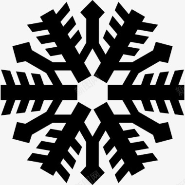 冬天的雪景雪花的形状图标图标