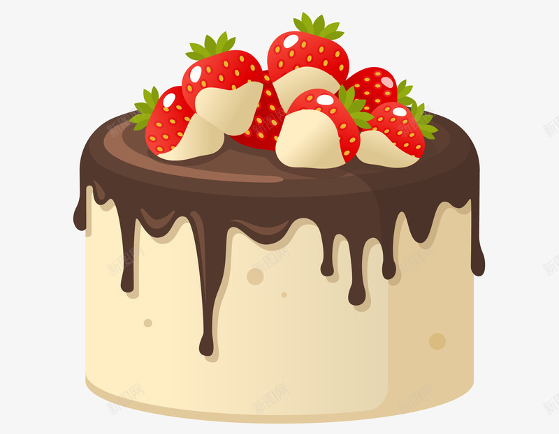 卡通手绘蛋糕矢量图ai免抠素材_88icon https://88icon.com 300像素图 AI图免抠 大图免抠 手绘 糕点 草莓 蛋糕 高清免抠 矢量图