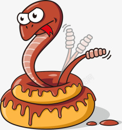 响尾蛇蛋糕上的响尾蛇矢量图高清图片