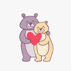 小熊卡通爱情动物矢量图素材