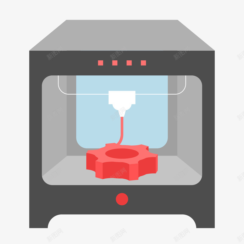 一台正在打印齿轮的3D打印机矢量图ai免抠素材_88icon https://88icon.com 3D打印机 建模 扁平化 手绘 模型 科技 齿轮 矢量图