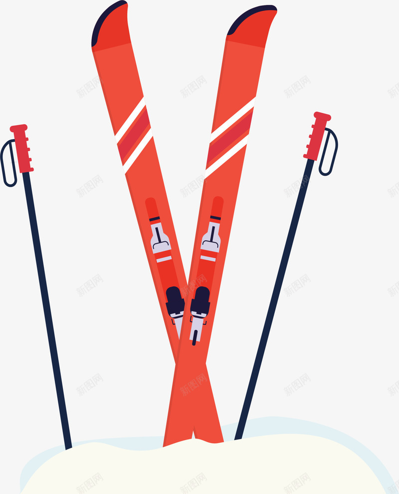寒冷冬天红色滑雪板png免抠素材_88icon https://88icon.com 冬天滑雪板 寒冷冬天 滑雪工具 滑雪橇 滑雪运动 红色滑雪板 黑色滑雪杆