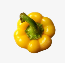 甜椒实物黄色辣椒俯视图高清图片